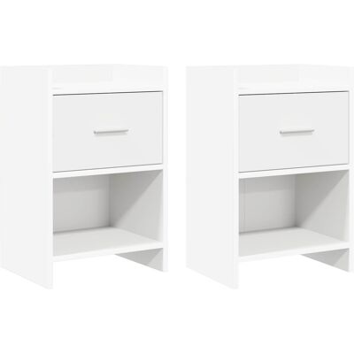 Tables De Chevet 2 Pcs Blanc 40 X 30 X 60 Cm Bois D'Ingénierie Vidaxl - Publicité Tables De Chevet 2 Pcs Blanc 40 X 30 X 60 Cm Bois D'Ingénierie Vidaxl - Publicité