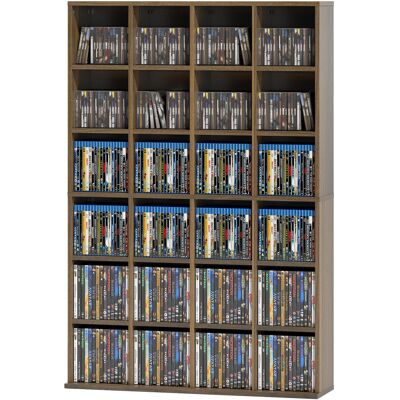 OEM Meuble De Rangement Multimédia 456 Cd/ 336 Dvd - Bibliothèque En Bois Avec Étagères Réglables, 89 X 130,5 Cm, Marron - Publicité OEM Meuble De Rangement Multimédia 456 Cd/ 336 Dvd - Bibliothèque En Bois Avec Étagères Réglables, 89 X 130,5 Cm, Marron - Publicité