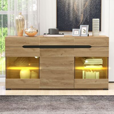 ACKERMAN =306354355baa Buffet Moderne Avec Éclairage Led, 3 Portes Et 3 Tiroirs, Offrant Un Grand Espace De Rangement Pour Votre Salon. Publicité ACKERMAN =306354355baa Buffet Moderne Avec Éclairage Led, 3 Portes Et 3 Tiroirs, Offrant Un Grand Espace De Rangement Pour Votre Salon. Publicité