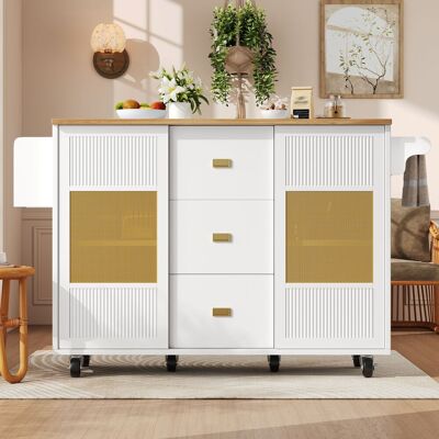 ACKERMAN Îlot De Cuisine, Meuble De Cuisine, Îlot De Cuisine Indépendant, Buffet, 120 X 73 (45) X 90 Cm, Desserte De Cuisine Extensible À Roulettes, Porte-serviettes, Étagère À Épices, Étagères Réglables, Blan - Publicité ACKERMAN Îlot De Cuisine, Meuble De Cuisine, Îlot De Cuisine Indépendant, Buffet, 120 X 73 (45) X 90 Cm, Desserte De Cuisine Extensible À Roulettes, Porte-serviettes, Étagère À Épices, Étagères Réglables, Blan - Publicité