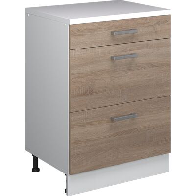 Commode D'Extension Rion, Sonoma/blanc, 60x46cm Sans Pente Avec 3 Tiroirs, Vicco - Publicité Commode D'Extension Rion, Sonoma/blanc, 60x46cm Sans Pente Avec 3 Tiroirs, Vicco - Publicité