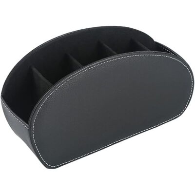 ENLENK Support De Télécommande En Cuir Pu, Organiseur Multifonction Avec 5 Compartiments, Boîte De Rangement Pour Télécommandes Tv, Crayons, Pinceaux De Maquillage - Publicité ENLENK Support De Télécommande En Cuir Pu, Organiseur Multifonction Avec 5 Compartiments, Boîte De Rangement Pour Télécommandes Tv, Crayons, Pinceaux De Maquillage - Publicité