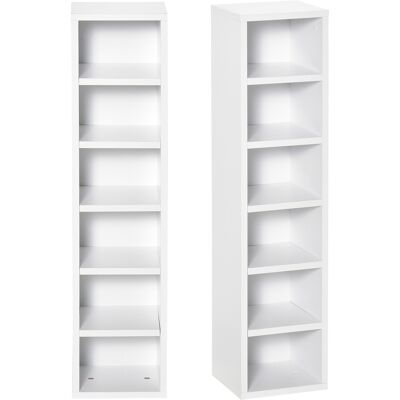 OEM Homcom Lot De 2 Étagères Colonnes Armoire De Rangement Cd-dvd 6 + 6 Compartiments Dim. 21l X 19l X 88h Cm Capacité Max. 160 Cd Blanc - Publicité OEM Homcom Lot De 2 Étagères Colonnes Armoire De Rangement Cd-dvd 6 + 6 Compartiments Dim. 21l X 19l X 88h Cm Capacité Max. 160 Cd Blanc - Publicité