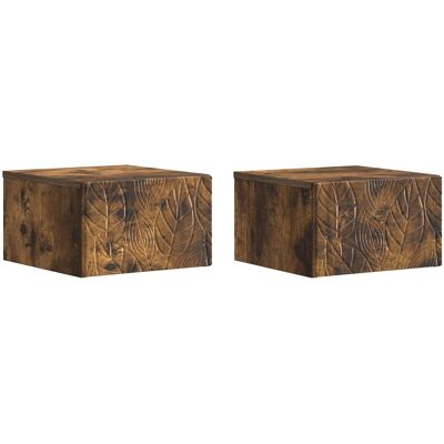 Cabinet De Chevet Mural 2 Pcs Chêne Fumé 49 X 34,5 X 20 Cm Vidaxl - Publicité Cabinet De Chevet Mural 2 Pcs Chêne Fumé 49 X 34,5 X 20 Cm Vidaxl - Publicité