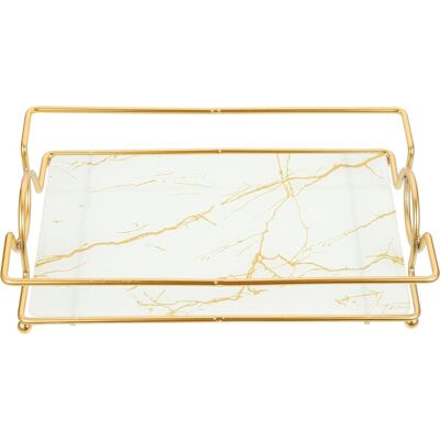GRASSLIN Plateau De Salle De Bain Doré Et Blanc En Métal Support Robuste Organisateur De Vanité Pour Cosmétiques Et Parfums Rangement Élégant Pour Comptoirs Et Zones De Toilette'-'- - Publicité GRASSLIN Plateau De Salle De Bain Doré Et Blanc En Métal Support Robuste Organisateur De Vanité Pour Cosmétiques Et Parfums Rangement Élégant Pour Comptoirs Et Zones De Toilette'-'- - Publicité