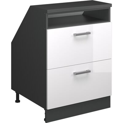 Meuble De Rangement Sous Pente Rion, Blanc Haute Brillance, 60x81.6cm 2 Tiroirs, 60 Cm De Profondeur, Vicco - Publicité Meuble De Rangement Sous Pente Rion, Blanc Haute Brillance, 60x81.6cm 2 Tiroirs, 60 Cm De Profondeur, Vicco - Publicité