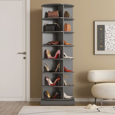 ACKERMAN Meuble À Chaussures Rotatif À 360° Gris, 7 Niveaux, Contient Jusqu'à 28 Paires De Chaussures - Publicité ACKERMAN Meuble À Chaussures Rotatif À 360° Gris, 7 Niveaux, Contient Jusqu'à 28 Paires De Chaussures - Publicité