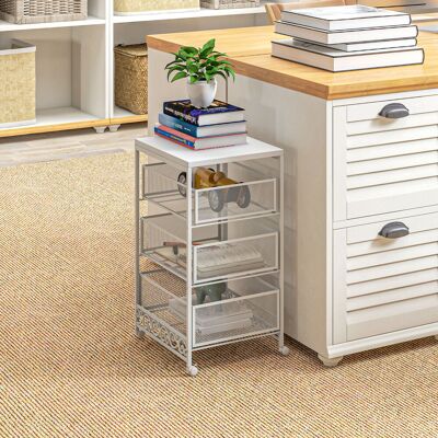 OEM Chariot De Rangement À Roulettes À 3 Niveaux Avec 3 Paniers De Rangement Pour Salon/salle À Manger, 34 X 29,5 X 57,5 Cm, Blanc - Publicité OEM Chariot De Rangement À Roulettes À 3 Niveaux Avec 3 Paniers De Rangement Pour Salon/salle À Manger, 34 X 29,5 X 57,5 Cm, Blanc - Publicité