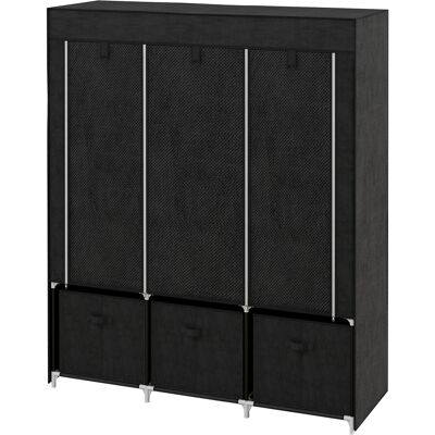 OEM Armoire De Rangement Tissu 5 Étagères 2 Tringles 3 Tiroirs 125x43x162,5 Cm - Publicité OEM Armoire De Rangement Tissu 5 Étagères 2 Tringles 3 Tiroirs 125x43x162,5 Cm - Publicité