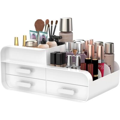 Generic Organisateur Maquillage Et 3 Tiroirs Grande Capacité Rangement Coiffeuse Pour Dresser, Salle De Bain, Boite A Maquillage, Organisateur Salle De Bain - Publicité Generic Organisateur Maquillage Et 3 Tiroirs Grande Capacité Rangement Coiffeuse Pour Dresser, Salle De Bain, Boite A Maquillage, Organisateur Salle De Bain - Publicité