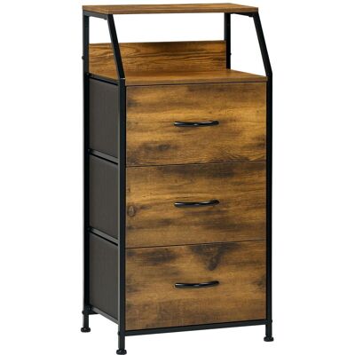 OEM Homcom Meuble De Rangement Style Industriel Commode 3 Tiroirs En Tissu Amovibles Et 2 Étagères - 44 X 29 X 92 Cm - Bois Et Métal - Publicité OEM Homcom Meuble De Rangement Style Industriel Commode 3 Tiroirs En Tissu Amovibles Et 2 Étagères - 44 X 29 X 92 Cm - Bois Et Métal - Publicité