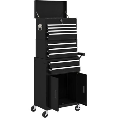OEM Coffre À Outils 3 En 1, Armoire À Outils À 4 Roues, Coffre À Outils Verrouillable À 9 Tiroirs, Acier, Noir - Publicité OEM Coffre À Outils 3 En 1, Armoire À Outils À 4 Roues, Coffre À Outils Verrouillable À 9 Tiroirs, Acier, Noir - Publicité