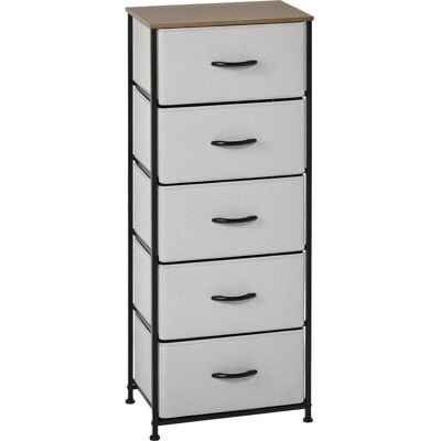 OEM Commode 5 Tiroirs Meuble De Rangement Tiroir En Tissu Pliant - Structure Acier Noir - 45 X 30 X 116 Cm Gris - Publicité OEM Commode 5 Tiroirs Meuble De Rangement Tiroir En Tissu Pliant - Structure Acier Noir - 45 X 30 X 116 Cm Gris - Publicité
