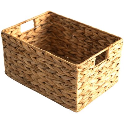 Andiamo Panier En Jacinthe D'Eau Armature Métal - Panier De Rangement Tressé En Gourde De Style Pastoral - Avec Poignées - Salon. Dressing. Chambre - L 39 X P 28 X H 20 Cm - Publicité Andiamo Panier En Jacinthe D'Eau Armature Métal - Panier De Rangement Tressé En Gourde De Style Pastoral - Avec Poignées - Salon. Dressing. Chambre - L 39 X P 28 X H 20 Cm - Publicité