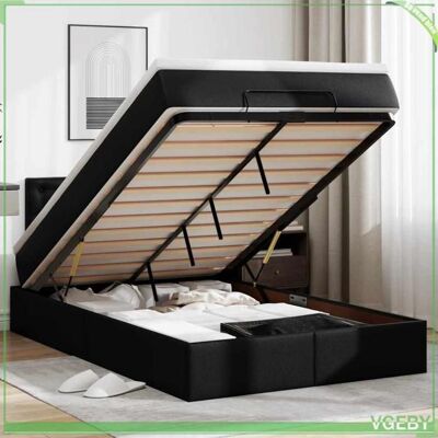 OEM Lit Ottoman - 3312142 - 120x190 Cm - Rangement Hydraulique Sous Lit - Led Intégrée - Publicité OEM Lit Ottoman - 3312142 - 120x190 Cm - Rangement Hydraulique Sous Lit - Led Intégrée - Publicité