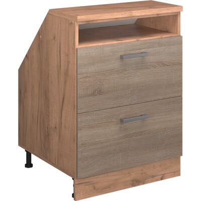 Meuble De Rangement Sous Pente Rion, Sonoma, 60x81.6cm 2 Tiroirs, 60 Cm De Profondeur, Vicco - Publicité Meuble De Rangement Sous Pente Rion, Sonoma, 60x81.6cm 2 Tiroirs, 60 Cm De Profondeur, Vicco - Publicité
