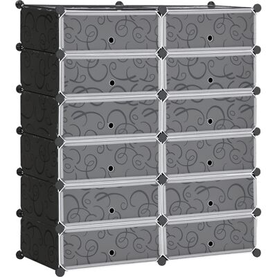 ARRIGONI Armoire Meuble À Chaussures Modulable 94l X 37l X 108h Cm 12 Cubes Rectangulaires Capacité 24 Paires De Chaussures - Publicité ARRIGONI Armoire Meuble À Chaussures Modulable 94l X 37l X 108h Cm 12 Cubes Rectangulaires Capacité 24 Paires De Chaussures - Publicité