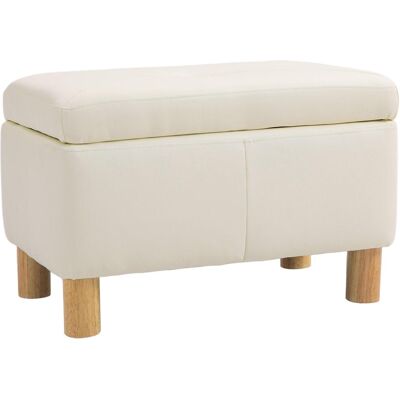 OEM Coffre De Rangement Pour Chambre À Coucher 33l, Banc De Rangement Rembourré En Pu Avec Pieds En Bois, 60 X 38 X 40 Cm, Couleur Crème - Publicité OEM Coffre De Rangement Pour Chambre À Coucher 33l, Banc De Rangement Rembourré En Pu Avec Pieds En Bois, 60 X 38 X 40 Cm, Couleur Crème - Publicité