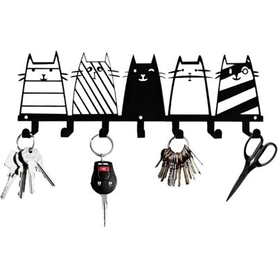 OEM Porte Clef Mural, Accroche Clef Mural, Porte-clés Mural Multifonctionnel Noir, Porte Clés Mural En Métal, Avec 7 Crochets À Clés,convient Aux Chambres, Entrées, Garages (chat) - Publicité OEM Porte Clef Mural, Accroche Clef Mural, Porte-clés Mural Multifonctionnel Noir, Porte Clés Mural En Métal, Avec 7 Crochets À Clés,convient Aux Chambres, Entrées, Garages (chat) - Publicité