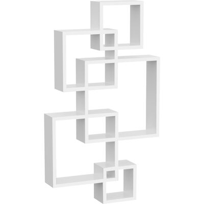 OEM Étagère Murale, Étagère Flottante, 5 Étagères, Bois Massif, Blanc - Publicité OEM Étagère Murale, Étagère Flottante, 5 Étagères, Bois Massif, Blanc - Publicité