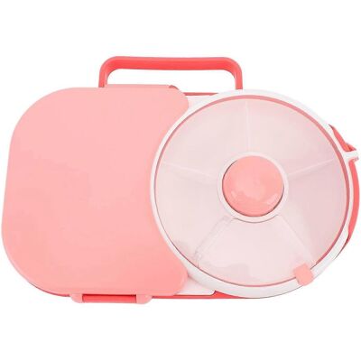 FLAMMKRAFT Boîte De Rangement Rotative Pour Collations Avec Couvercle Hermétique En Plastique Rose Corail, Idéale Pour L'Extérieur. Publicité FLAMMKRAFT Boîte De Rangement Rotative Pour Collations Avec Couvercle Hermétique En Plastique Rose Corail, Idéale Pour L'Extérieur. Publicité