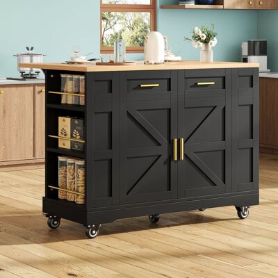 ACKERMAN Îlot De Cuisine Moderne, Meuble De Cuisine, Buffet, Desserte De Salle À Manger Aspect Bois, Meuble De Rangement, Table De Salle À Manger Multifonctionnelle Avec Rangements, Desserte De Salle À Manger - Publicité ACKERMAN Îlot De Cuisine Moderne, Meuble De Cuisine, Buffet, Desserte De Salle À Manger Aspect Bois, Meuble De Rangement, Table De Salle À Manger Multifonctionnelle Avec Rangements, Desserte De Salle À Manger - Publicité