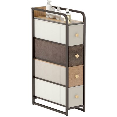OEM Commode À 4 Tiroirs En Tissu Non Tissé, Meuble De Rangement Avec Structure En Acier, 20 X 47 X 84,5 Cm, Multicolore - Publicité OEM Commode À 4 Tiroirs En Tissu Non Tissé, Meuble De Rangement Avec Structure En Acier, 20 X 47 X 84,5 Cm, Multicolore - Publicité