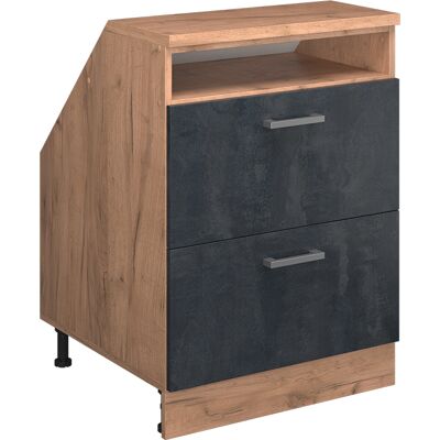 Meuble De Rangement Sous Pente Rion, Béton Noir, 60x81.6cm 2 Tiroirs, 60 Cm De Profondeur, Vicco - Publicité Meuble De Rangement Sous Pente Rion, Béton Noir, 60x81.6cm 2 Tiroirs, 60 Cm De Profondeur, Vicco - Publicité