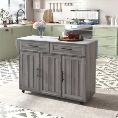 AUDIONOVA Chariot De Service / Buffet De Salle À Manger — Plateau En Marbre Blanc Et Meuble Aspect Bois Gris Kaki — Plateau Extensible — Rangement Avec Portes — Roulettes — Pieds En Bois Massif Interchangeables - Publicité AUDIONOVA Chariot De Service / Buffet De Salle À Manger — Plateau En Marbre Blanc Et Meuble Aspect Bois Gris Kaki — Plateau Extensible — Rangement Avec Portes — Roulettes — Pieds En Bois Massif Interchangeables - Publicité