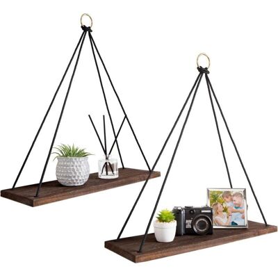OEM Étagère Murale Boho, Lot De 2 Étagères Flottantes En Bois Avec Corde, Décor Rustique Pour Chambre Et Salle De Bain-dou - Publicité OEM Étagère Murale Boho, Lot De 2 Étagères Flottantes En Bois Avec Corde, Décor Rustique Pour Chambre Et Salle De Bain-dou - Publicité
