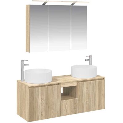 Ensemble D'Armoire De Salle De Bain 4 Pcs Chêne Sonoma Vidaxl - Publicité Ensemble D'Armoire De Salle De Bain 4 Pcs Chêne Sonoma Vidaxl - Publicité