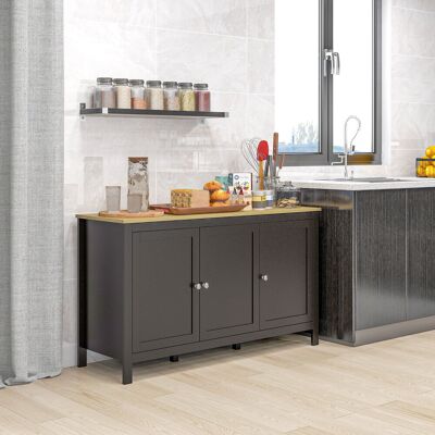 OEM Buffet Meuble De Rangement 3 Portes 2 Étagères Réglables Plateau Aspect Bois Clair 120x40x70cm Noir - Publicité OEM Buffet Meuble De Rangement 3 Portes 2 Étagères Réglables Plateau Aspect Bois Clair 120x40x70cm Noir - Publicité