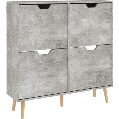 ARRIGONI Meuble A Chaussures D'Entree Avec 4 Portes Basculantes Pour 16 Paires Etageres Reglables 95x26x95 Cm Gris - Publicité ARRIGONI Meuble A Chaussures D'Entree Avec 4 Portes Basculantes Pour 16 Paires Etageres Reglables 95x26x95 Cm Gris - Publicité