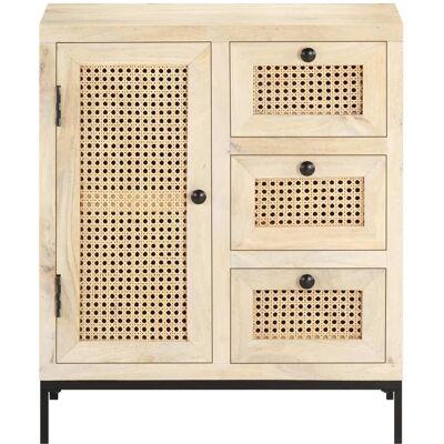 Maison Exclusive - Buffet 60x35x70 Cm Bois De Manguier Massif Et Canne Naturelle - Publicité Maison Exclusive - Buffet 60x35x70 Cm Bois De Manguier Massif Et Canne Naturelle - Publicité