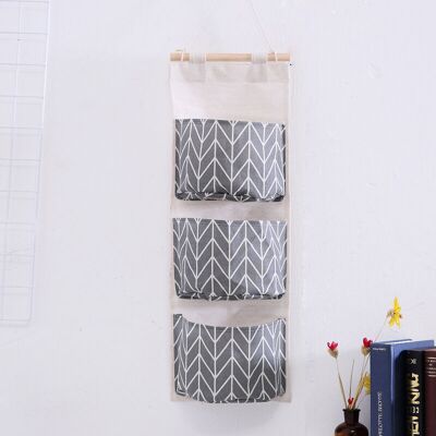 OEM Sac De Rangement Suspendu Avec 3 Poches, Étagère Mural En Tissu Panier Pochette De Rangement Organisateur Pour Chambre Salle De Bain Cuisine - Étanche & Élégant - Publicité OEM Sac De Rangement Suspendu Avec 3 Poches, Étagère Mural En Tissu Panier Pochette De Rangement Organisateur Pour Chambre Salle De Bain Cuisine - Étanche & Élégant - Publicité