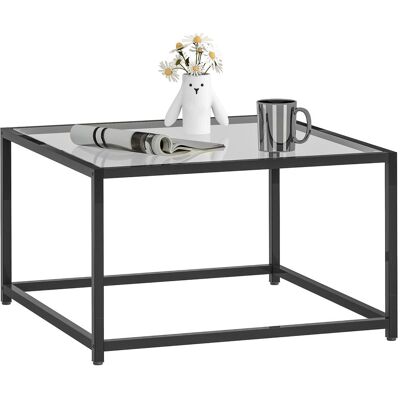 OEM Table D'Appoint Carrée / Table De Chevet Avec Plateau En Verre Trempé, Table Basse Avec Pieds En Acier – 68 X 68 X 39 Cm – Noir - Publicité OEM Table D'Appoint Carrée / Table De Chevet Avec Plateau En Verre Trempé, Table Basse Avec Pieds En Acier – 68 X 68 X 39 Cm – Noir - Publicité