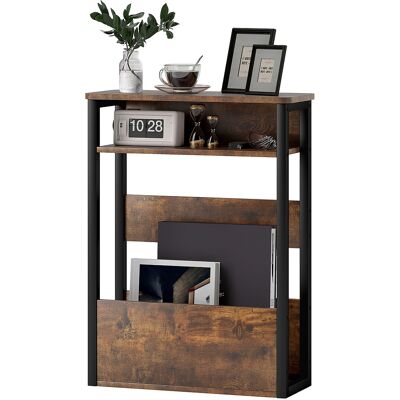 OEM Table D’appoint Chevet 2 Niveaux Coins Arrondis 46x18x58,5 Cm Marron Rustique - Publicité OEM Table D’appoint Chevet 2 Niveaux Coins Arrondis 46x18x58,5 Cm Marron Rustique - Publicité