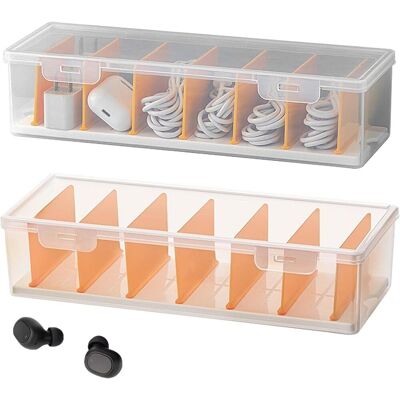 OEM Set Van 2 Datakabel-organizer, Kabelbox, Transparante Kunststof, Kabelorganizer, Box Met 7 Uitneembare Scheidingswanden, Kabelorganizer Die Individueel Kunnen Worden Aangepast - Publicité OEM Set Van 2 Datakabel-organizer, Kabelbox, Transparante Kunststof, Kabelorganizer, Box Met 7 Uitneembare Scheidingswanden, Kabelorganizer Die Individueel Kunnen Worden Aangepast - Publicité