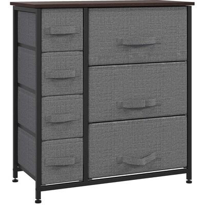 OEM Armoire De Rangement Avec 7 Tiroirs Pliables En Tissu, Structure Métallique Aspect Bois, Grise, 63,5 X 30 X 71 Cm - Publicité OEM Armoire De Rangement Avec 7 Tiroirs Pliables En Tissu, Structure Métallique Aspect Bois, Grise, 63,5 X 30 X 71 Cm - Publicité