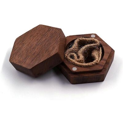 ZEVE Organisateur D'Alliances Pour Couples En Bois Avec Diamants Et Pierres Précieuses, Boîte À Alliances Hexagonale. Publicité ZEVE Organisateur D'Alliances Pour Couples En Bois Avec Diamants Et Pierres Précieuses, Boîte À Alliances Hexagonale. Publicité