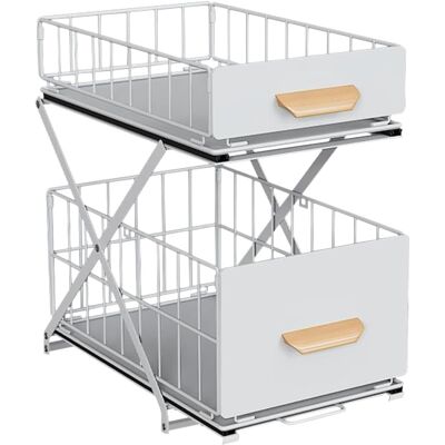 GRASSLIN Rangement Sous Évier À 2 Niveaux,organiseur De Cuisine, Étagère Sous Évier, Porte-épices,panier Coulissant En Métal,pour Salle Bain,chambre (40 26 43 Cm-blanc-1 Pc) 402643 Cm-blanc-1 Pc -'402643 Cm-b - Publicité GRASSLIN Rangement Sous Évier À 2 Niveaux,organiseur De Cuisine, Étagère Sous Évier, Porte-épices,panier Coulissant En Métal,pour Salle Bain,chambre (40 26 43 Cm-blanc-1 Pc) 402643 Cm-blanc-1 Pc -'402643 Cm-b - Publicité