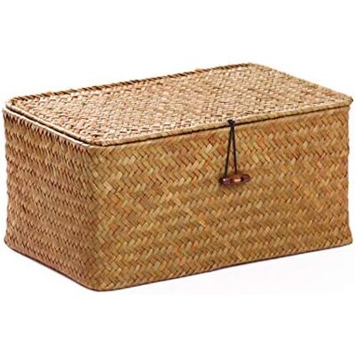 Apex Panier De Rangement Pour Algues Avec Couvercle, Panier En Osier Naturel (26 Cm X 16 Cm X 10 Cm De Hauteur) - Publicité Apex Panier De Rangement Pour Algues Avec Couvercle, Panier En Osier Naturel (26 Cm X 16 Cm X 10 Cm De Hauteur) - Publicité