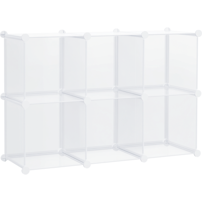 ARRIGONI Meuble A Chaussures Modulaire Gain De Place 6 Cubes En Plastique Pp 65x32x162 Cm Transparent - Publicité ARRIGONI Meuble A Chaussures Modulaire Gain De Place 6 Cubes En Plastique Pp 65x32x162 Cm Transparent - Publicité