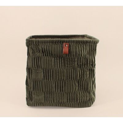 ORNAMI Cube De Rangement En Velours Plissé Vert 31x31x31cm - Publicité ORNAMI Cube De Rangement En Velours Plissé Vert 31x31x31cm - Publicité