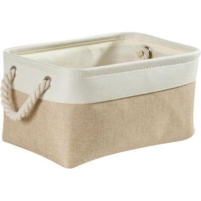 OEM Boîte De Rangement Rectangulaire En Tissu Pliable Avec Poignée - Pour Jouets, Dressing, Armoire - Moyen - Kaki Clair Blanc - Publicité OEM Boîte De Rangement Rectangulaire En Tissu Pliable Avec Poignée - Pour Jouets, Dressing, Armoire - Moyen - Kaki Clair Blanc - Publicité