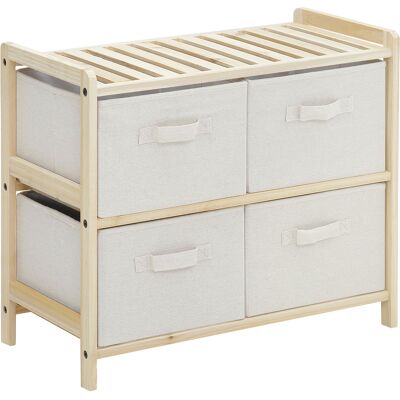 DEVOKO Commode De Rangement, En Bois, En Lin, En Tissu, Naturel, 59 X 28 X 50 Cm, Avec Tiroirs, Pour Chambre Salon, Rangement Maison - Publicité DEVOKO Commode De Rangement, En Bois, En Lin, En Tissu, Naturel, 59 X 28 X 50 Cm, Avec Tiroirs, Pour Chambre Salon, Rangement Maison - Publicité