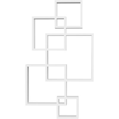 ARRIGONI Etagere Murale Moderne Avec 5 Cubes Entrelaces En Bois 49.5x10.2x86 Cm Blanc - Publicité ARRIGONI Etagere Murale Moderne Avec 5 Cubes Entrelaces En Bois 49.5x10.2x86 Cm Blanc - Publicité
