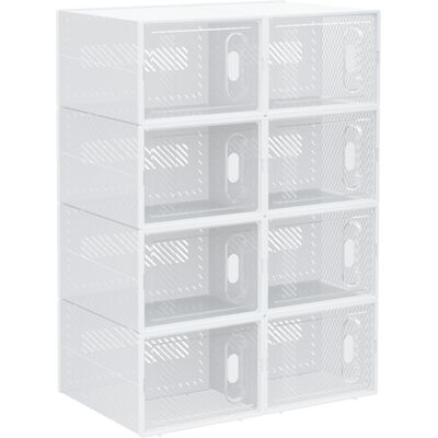 ACIRIHO Scarpiera Modulare In Pp Con 8 Cubi Contenitori E Porta Magnetica, 25x35x19 Cm, Bianco E Trasparente - Publicité ACIRIHO Scarpiera Modulare In Pp Con 8 Cubi Contenitori E Porta Magnetica, 25x35x19 Cm, Bianco E Trasparente - Publicité