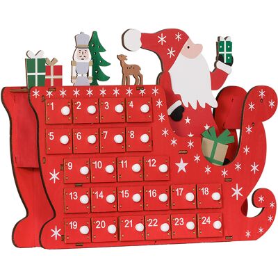 ACKERMAN Calendrier De L'Avent À Remplir 24 Tiroirs Compartiments Calendrier De L'Avent Boîte De Calendrier De L'Avent Décoration De Noël Diy Plaque Mdf Rouge 22,5 X 8 X 36 Cm - Publicité ACKERMAN Calendrier De L'Avent À Remplir 24 Tiroirs Compartiments Calendrier De L'Avent Boîte De Calendrier De L'Avent Décoration De Noël Diy Plaque Mdf Rouge 22,5 X 8 X 36 Cm - Publicité