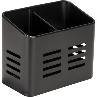 GRASSLIN 1 - Panier À Couverts - Corbeille De Rangement - Métal Thermolaqué - Deux Compartiments - Cuisine Extérieure - Noir - 16x13,5x9 Cm - Publicité GRASSLIN 1 - Panier À Couverts - Corbeille De Rangement - Métal Thermolaqué - Deux Compartiments - Cuisine Extérieure - Noir - 16x13,5x9 Cm - Publicité